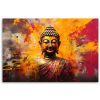 Canvas print, Buddha statue colourful abstract - 60x40 cm