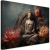 Canvas art print, Buddha Zen Flowers - 90x60 cm
