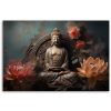 Vászonkép, Buddha Zen virágok - 120x80 cm