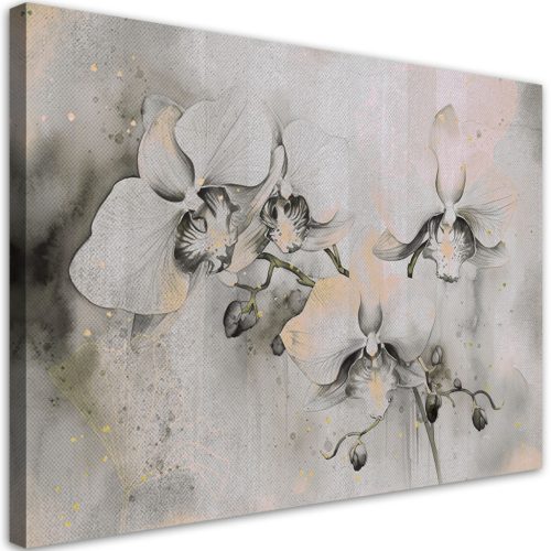 Vászonkép, Virágzó orchideák absztrakt - 100x70 cm