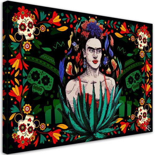 Vászonkép, Frida Kahlo mexikói relief - 120x80 cm