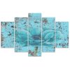 Canvas print 5 parts, Blue flower - 200x100 cm