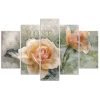 Vászonkép 5 rész, Tea rózsák shabby chic - 150x100 cm