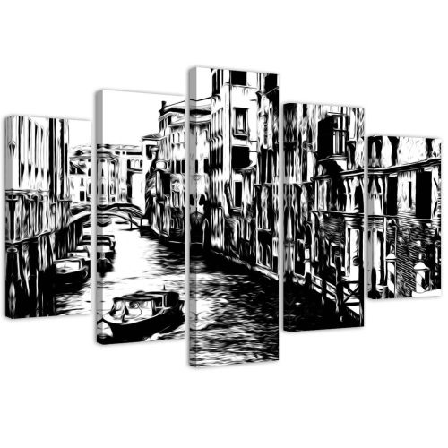 5 részes Vászonkép, Velencei csatorna - 100x70 cm
