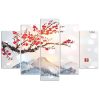 Canvas print 5 parts, Land of the cherry blossom - 200x100 cm