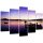 5 részes Vászonkép, Kikötő és tó egy nyári reggelen - 200x100 cm