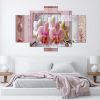 Canvas print 5 parts, Pink orchid - 200x100 cm