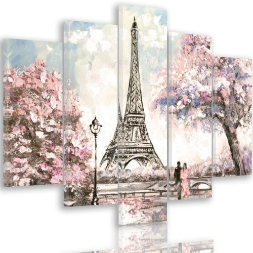 5 részes Vászonkép, Tavasz Párizsban, Vászonkép 5 részes, Tavasz Párizsban - 200x100 cm