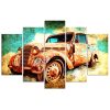 Canvas print 5 parts, Rusty car - 150x100 cm
