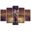 Canvas print 5 parts, Golden buddha - 150x100 cm