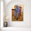 Vászonkép, Szomorú öregember - V. van Gogh sokszorosítása - 80x120 cm