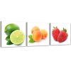 Set of three pictures canvas print, Juicy fruit - 90x30 cm