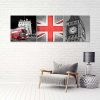 Set of three pictures canvas print, Memories of london - 90x30 cm