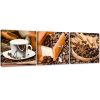 Set of three pictures canvas print, Coffee and cinnamon - 90x30 cm