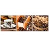 Set of three pictures canvas print, Coffee and cinnamon - 120x40 cm
