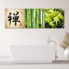 Set of three pictures canvas print, Green asia - 150x50 cm