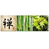Set of three pictures canvas print, Green asia - 120x40 cm