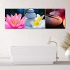 Set of three pictures canvas print, Flowers and relaxation zen - 150x50 cm