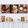 Set of three pictures canvas print, Coffee and spices - 90x30 cm