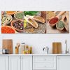 Set of three pictures canvas print, Spices of the world - 150x50 cm