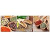 Set of three pictures canvas print, Spices of the world - 90x30 cm