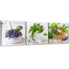 Set of three pictures canvas print, Herbs in the kitchen - 150x50 cm