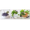 Set of three pictures canvas print, Herbs in the kitchen - 120x40 cm