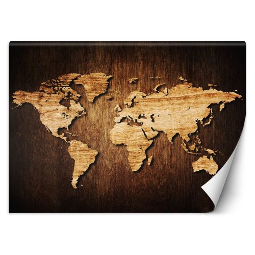Wall mural, World Map Vintage Brown - 100x70 cm