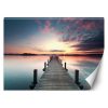Fotótapéta, híd móló tó naplemente - 100x70 cm