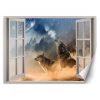 Wall mural, Window view Wolf Animal Nature Abstract - 140x100 cm