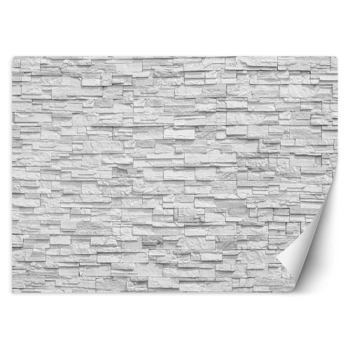 Fotótapéta, Fehér kőfal fal - 200x140 cm