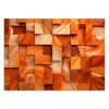 Wall mural, Orange cube 3D - 100x70 cm