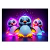 Fotótapéta, Neon pingvinek - 250x175 cm
