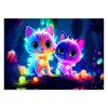 Fotótapéta, Aranyos neon macskák - 368x254 cm