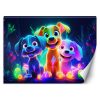 Wall mural, Neon dogs - 100x70 cm