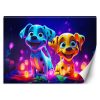Fotótapéta, Aranyos neon kutyák - 100x70 cm