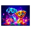 Fotótapéta, Aranyos neon kutyák - 254x184 cm