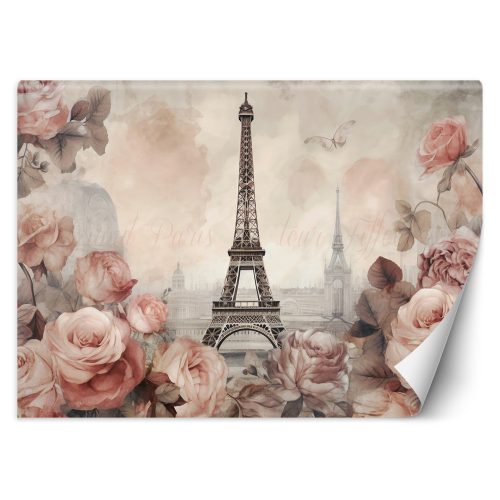 Fotótapéta, Shabby Chic Eiffel-torony - 100x70 cm