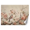 Wall mural, Bird and vintage flowers - 100x70 cm