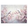 Wall mural, Shabby Chic birds and flowers - 100x70 cm