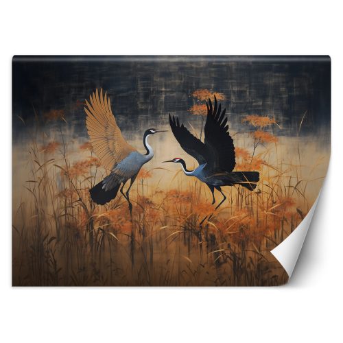 Wall mural, Crane Birds Abstraction - 100x70 cm