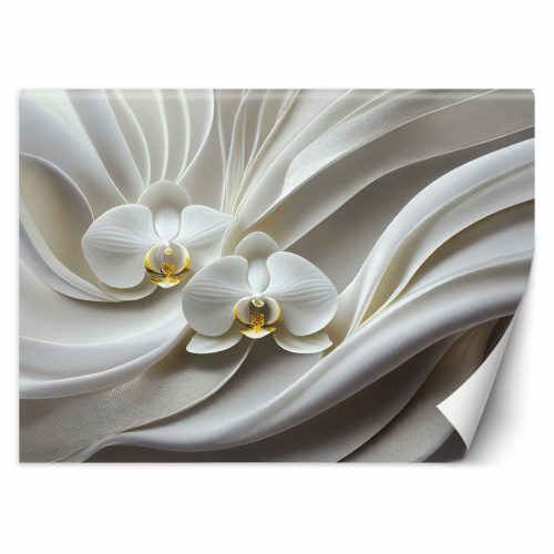 Fotótapéta, Fehér orchidea absztrakt 3D - 150x105