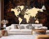 Wall mural, World Map in Brown - 100x70 cm