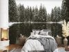Wall mural, Lake in the forest in winter - 100x70 cm