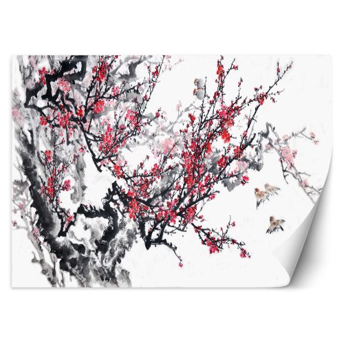 Fotótapéta, Cseresznyevirág virágok Japán - 250x175 cm