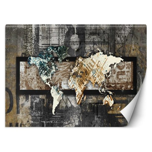 Wall mural, Vintage style world map - 100x70 cm