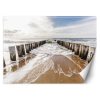 Fotótapéta, 3D tengerpart tengerre néző hullámtörő - 100x70 cm