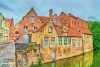 Vlies Fotótapéta - Houses in Bruges - 375x250 cm