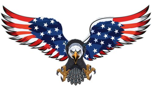 Vlies Fotótapéta - American Eagle with Flag - 375x250 cm