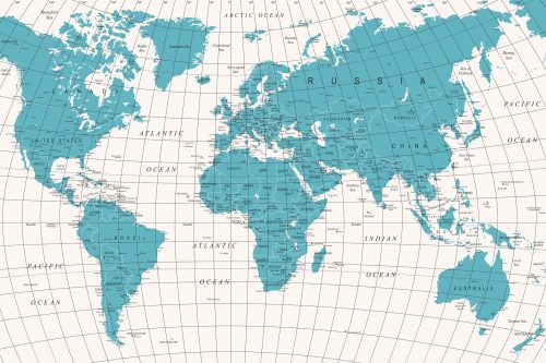 Vlies Fotótapéta - Political World Map - 375x250 cm